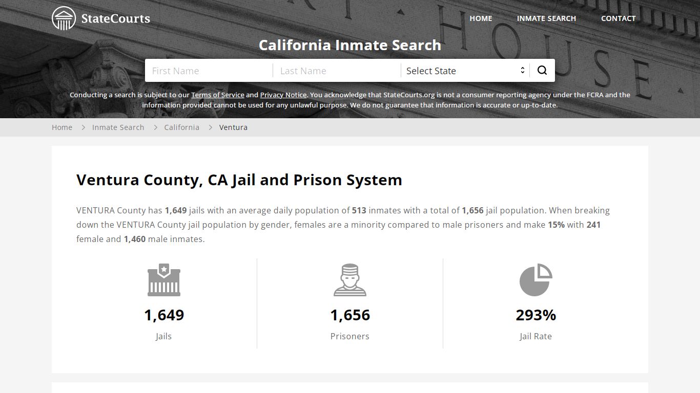 Ventura County, CA Inmate Search - StateCourts